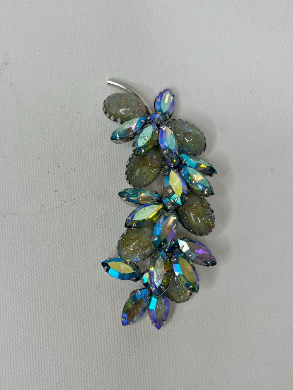 Vintage Blue Rhinestone Brooch